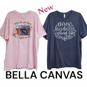 Bundle- NWOT Bella Canvas Women's Graphic Tee Shirts Size 2XL